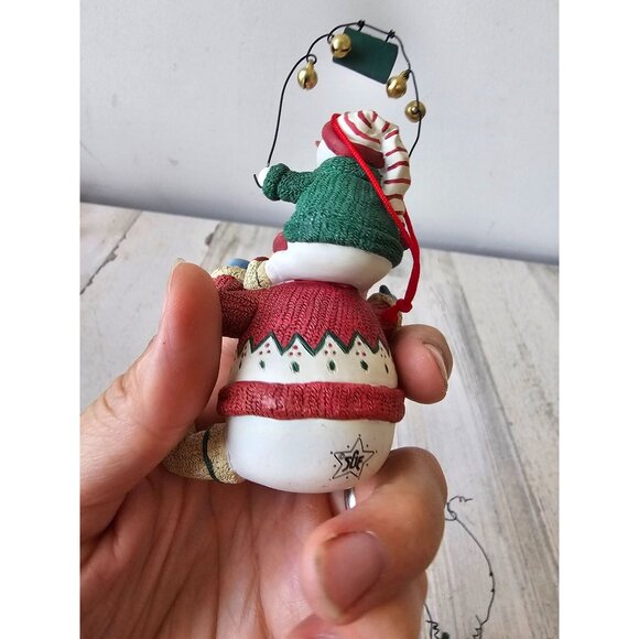 Sandi gore evans snowman ornament hokey pokey joyful noise trumpet Xmas tree - Picture 4 of 5